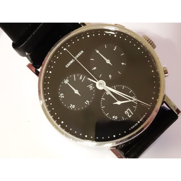 Mens  38mm Georg Jensen 317 St. Steel Quartz Chronograph Watch by Henning Koppel - Picture 2 of 15